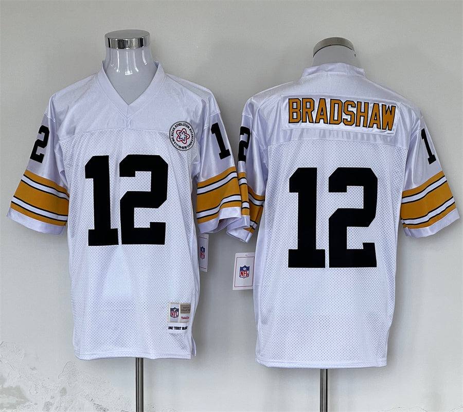 Men's Pittsburgh Steelers Terry Bradshaw Mitchell & Ness White Legacy Replica Jerseys