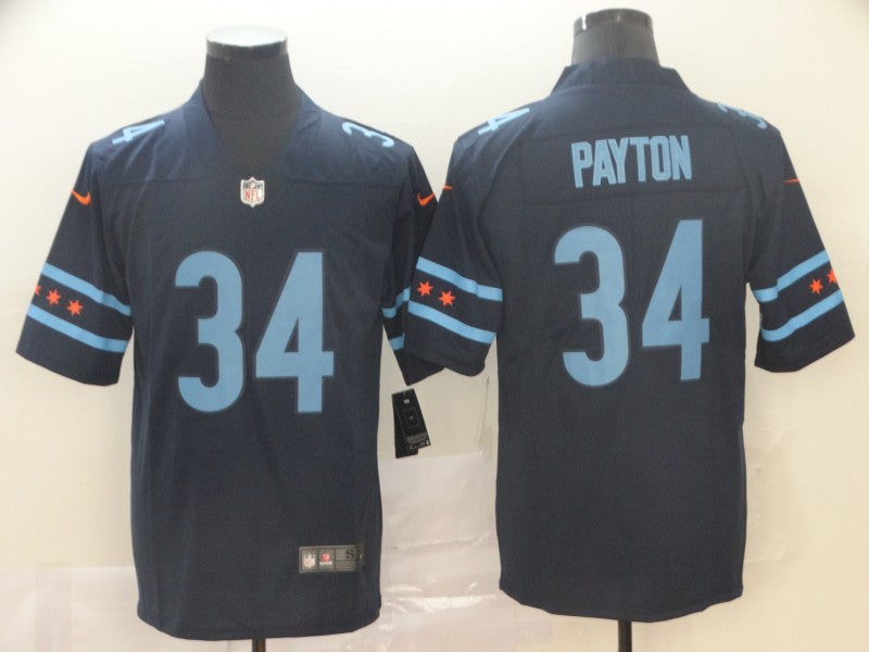 Men's Chicago Bears Walter Payton #34 Navy Game Jerseys City Edition