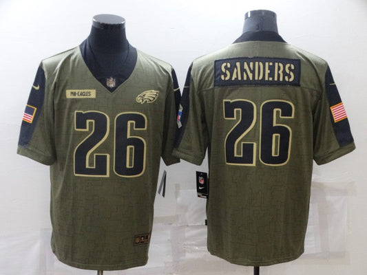 Men's Philadelphia Eagles Miles Sanders #26 Brown Team Game Jerseys
