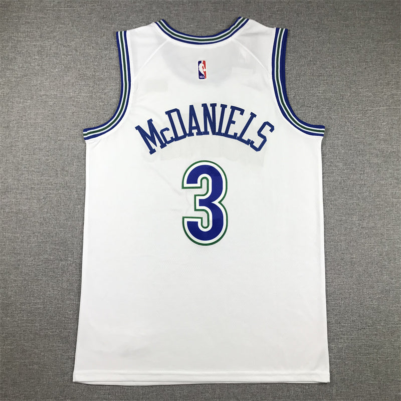 Men's Minnesota Timberwolves Jaden McDaniels #3 White Swingman Player Jerseys