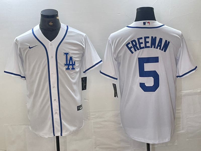 Men's Los Angeles Dodgers Freddie Freeman #5 White Limited Player Jerseys