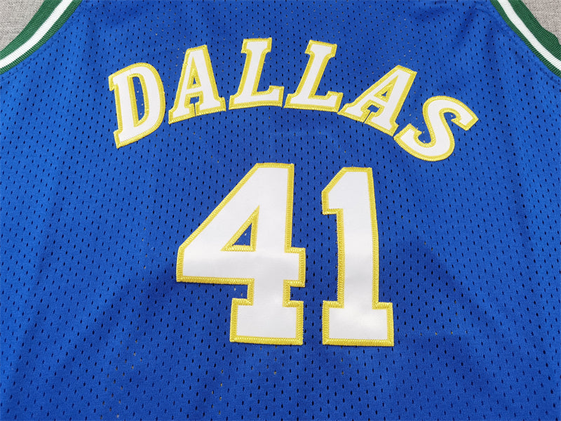 Men's Dallas Mavericks Dirk Nowitzki #41 Royal 1998-2019 Hardwood Classics Swingman Jerseys