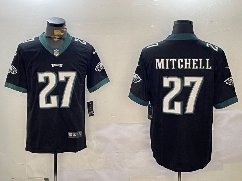 Men's Philadelphia Eagles Quinyon Mitchell #27 Black Alternate Game Jerseys