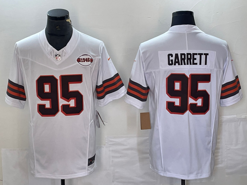 Men's Cleveland Browns Myles Garrett #95 White 1946 Collection Alternate Game Jerseys