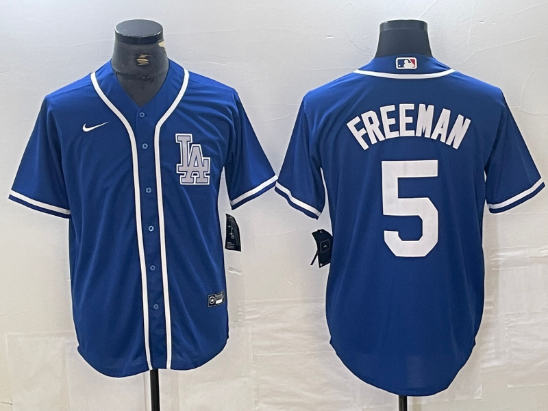 Men's Los Angeles Dodgers Freddie Freeman #5 Blue Limited Player Jerseys