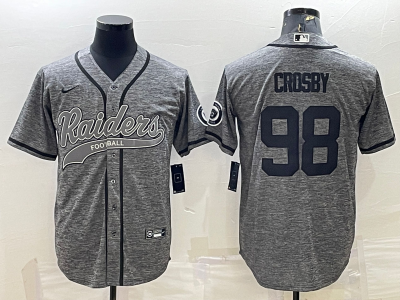 Men's Las Vegas Raiders Maxx Crosby #98 Gray Player Jerseys Joint Edition