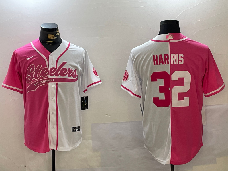 Men's Pittsburgh Steelers Franco Harris #32 Pink/White Game Jerseys