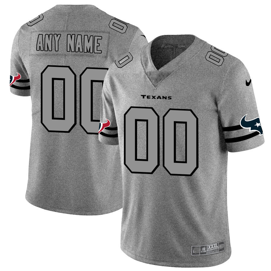Custom1 Houston Texans 2019 Gray Gridiron Gray Vapor Untouchable Limited Jerseys Stitched American Football Jerseys