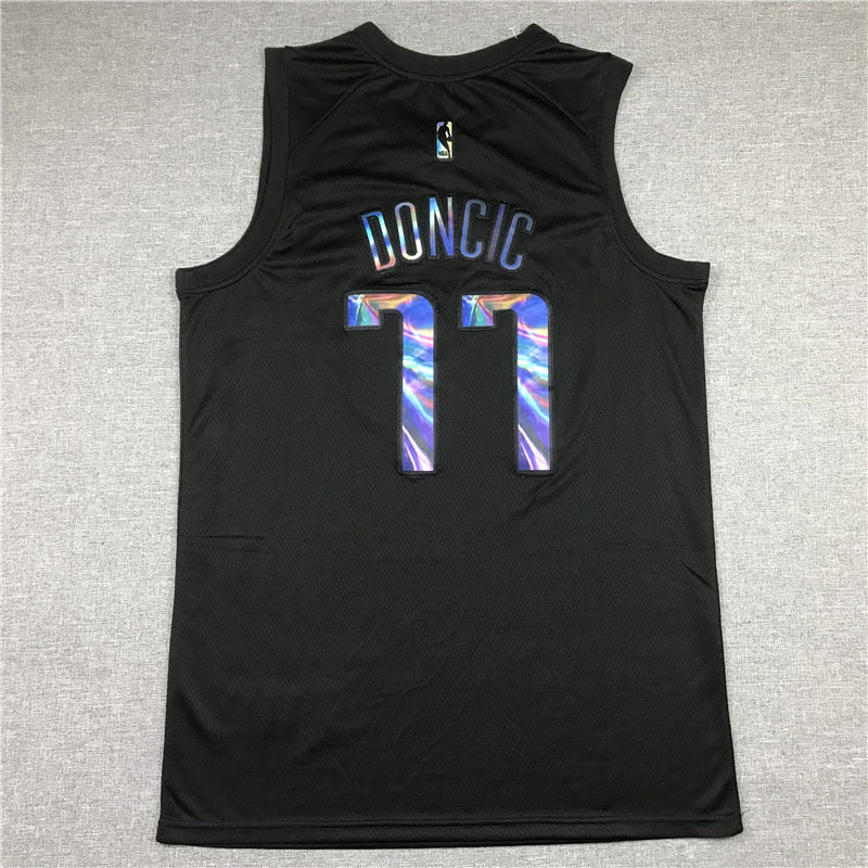 Men's Dallas Mavericks Luka Doncic #77 Black Swingman Game Jerseys