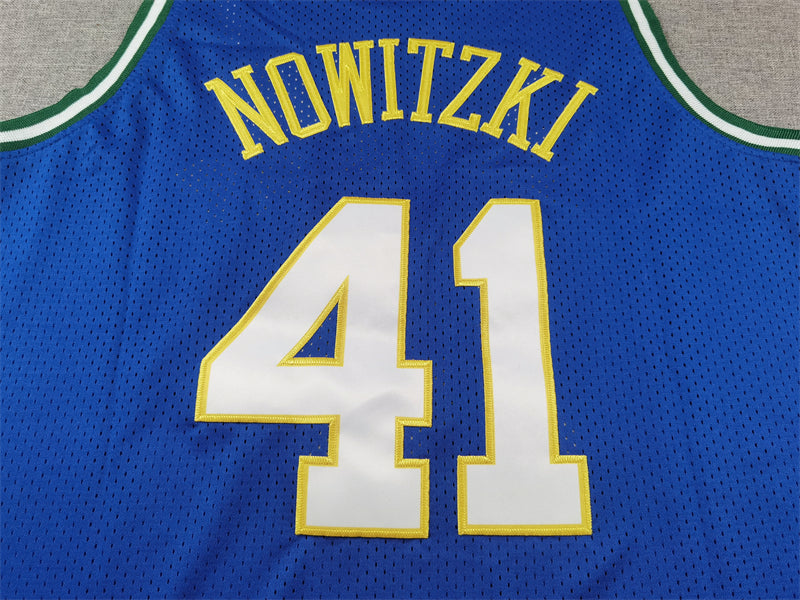 Men's Dallas Mavericks Dirk Nowitzki #41 Royal 1998-2019 Hardwood Classics Swingman Jerseys