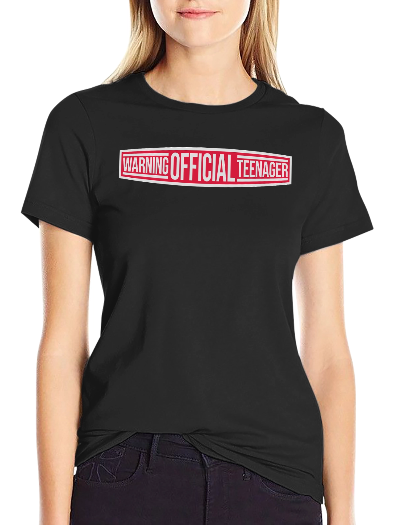 Warning Official Teenager T-Shirt - Black