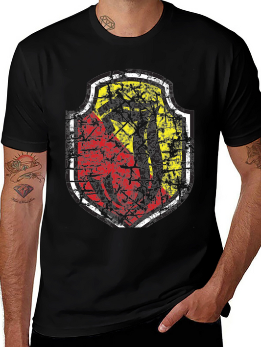 Distressed Shield Graphic Black T-Shirt