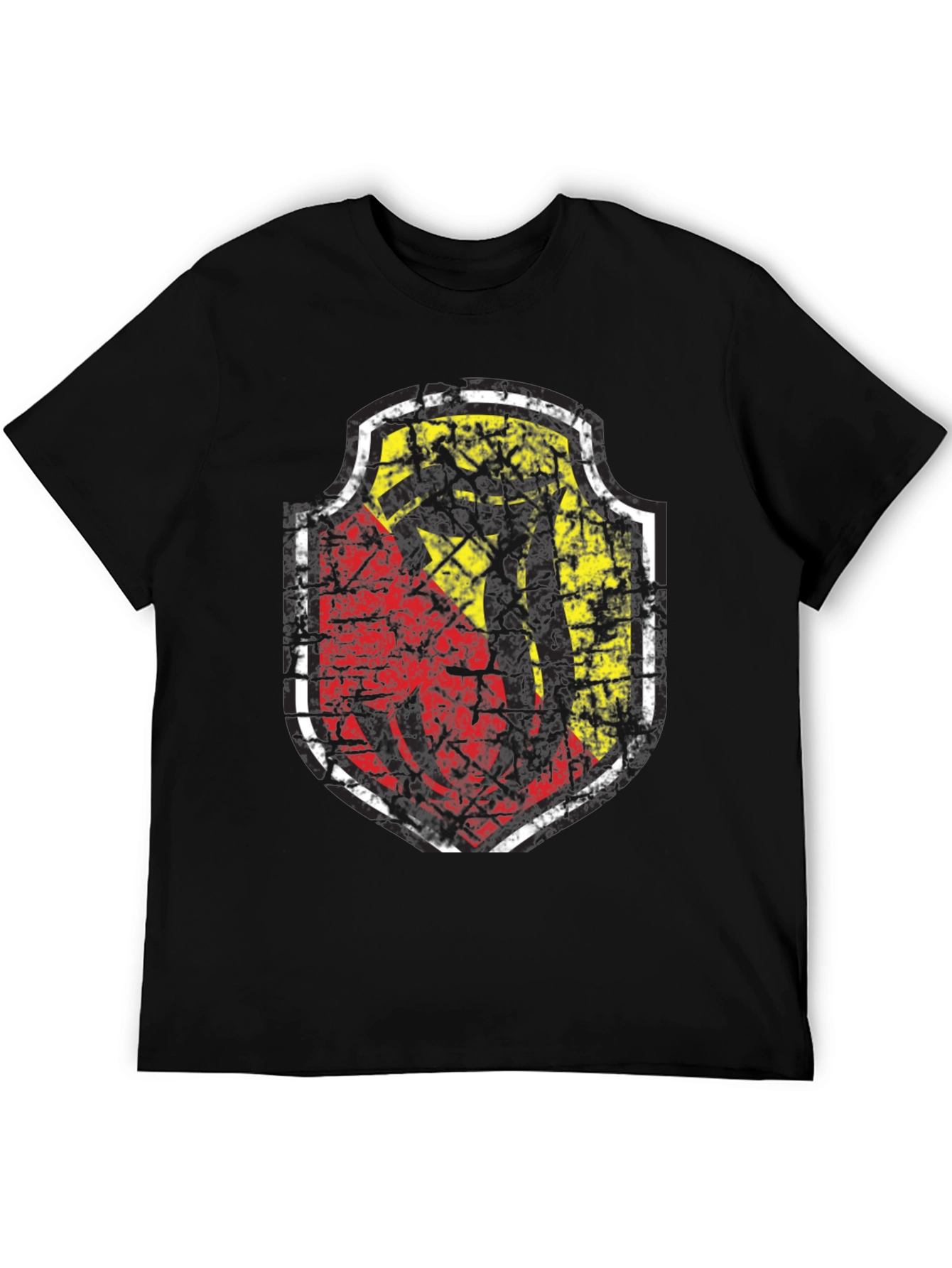 Distressed Shield Graphic Black T-Shirt