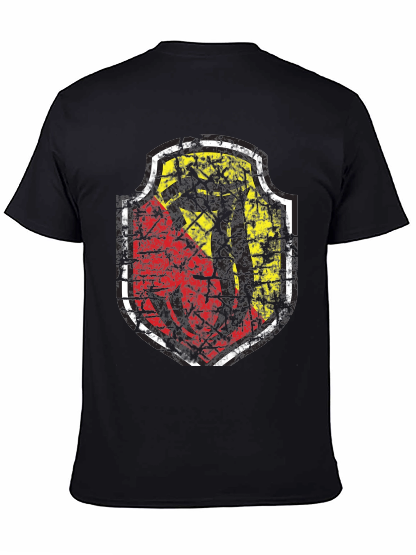 Distressed Shield Graphic Black T-Shirt