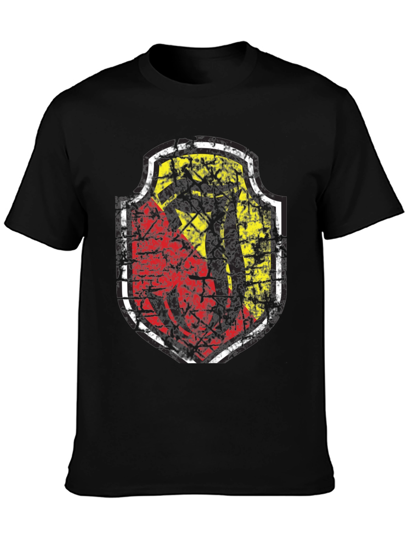 Distressed Shield Graphic Black T-Shirt