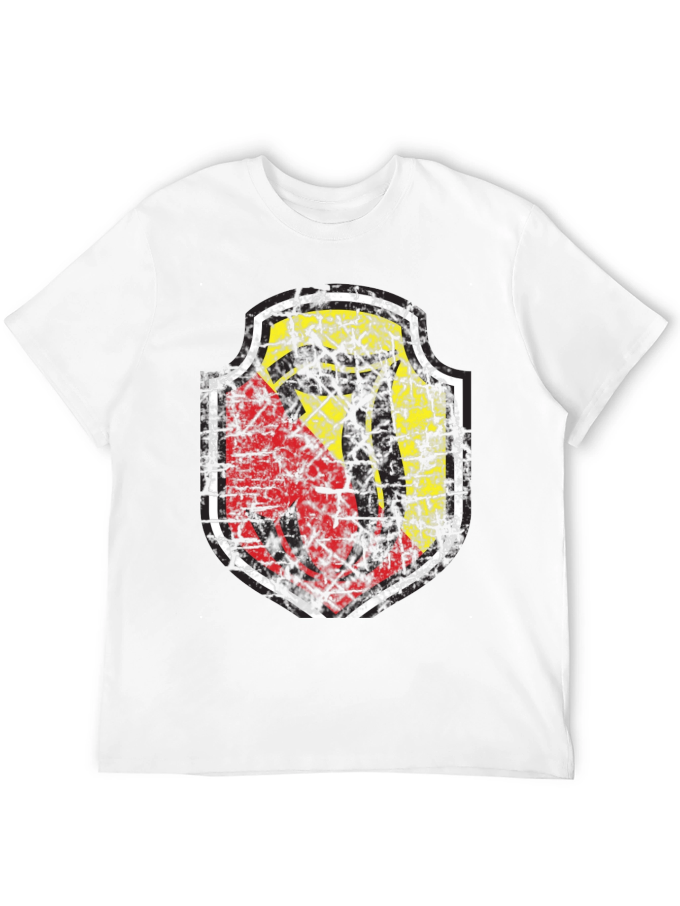 Distressed Shield Graphic Black T-Shirt