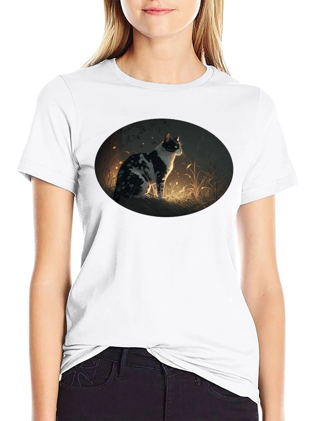 Cat Graphic Tee - Stylish Black T-Shirt