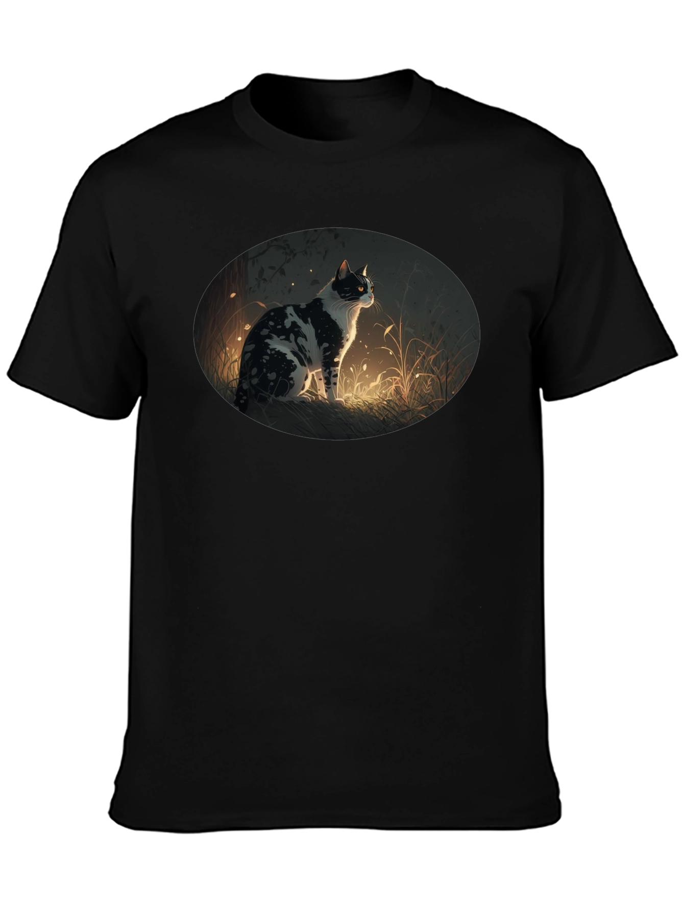 Cat Graphic Tee - Stylish Black T-Shirt