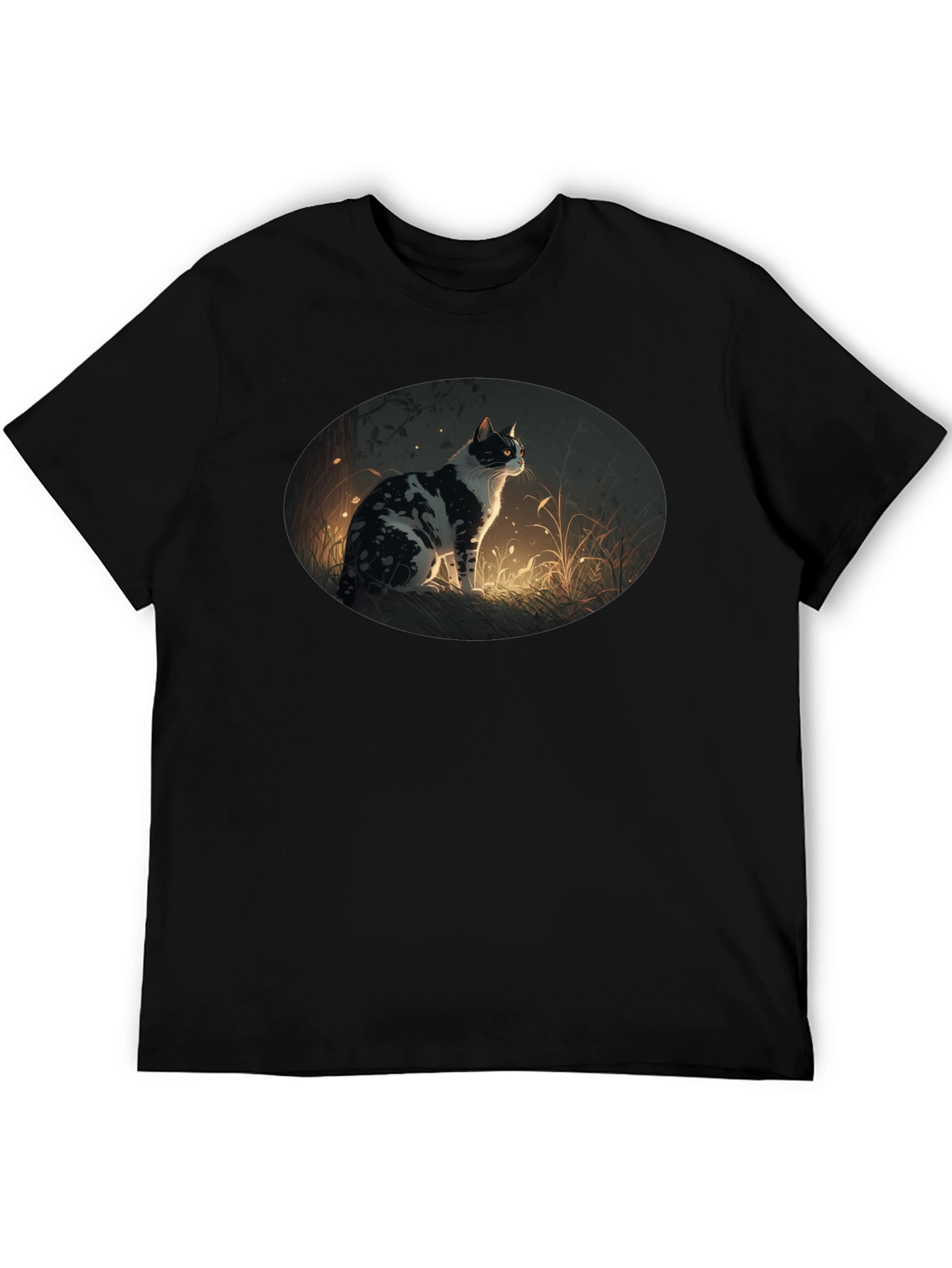 Cat Graphic Tee - Stylish Black T-Shirt