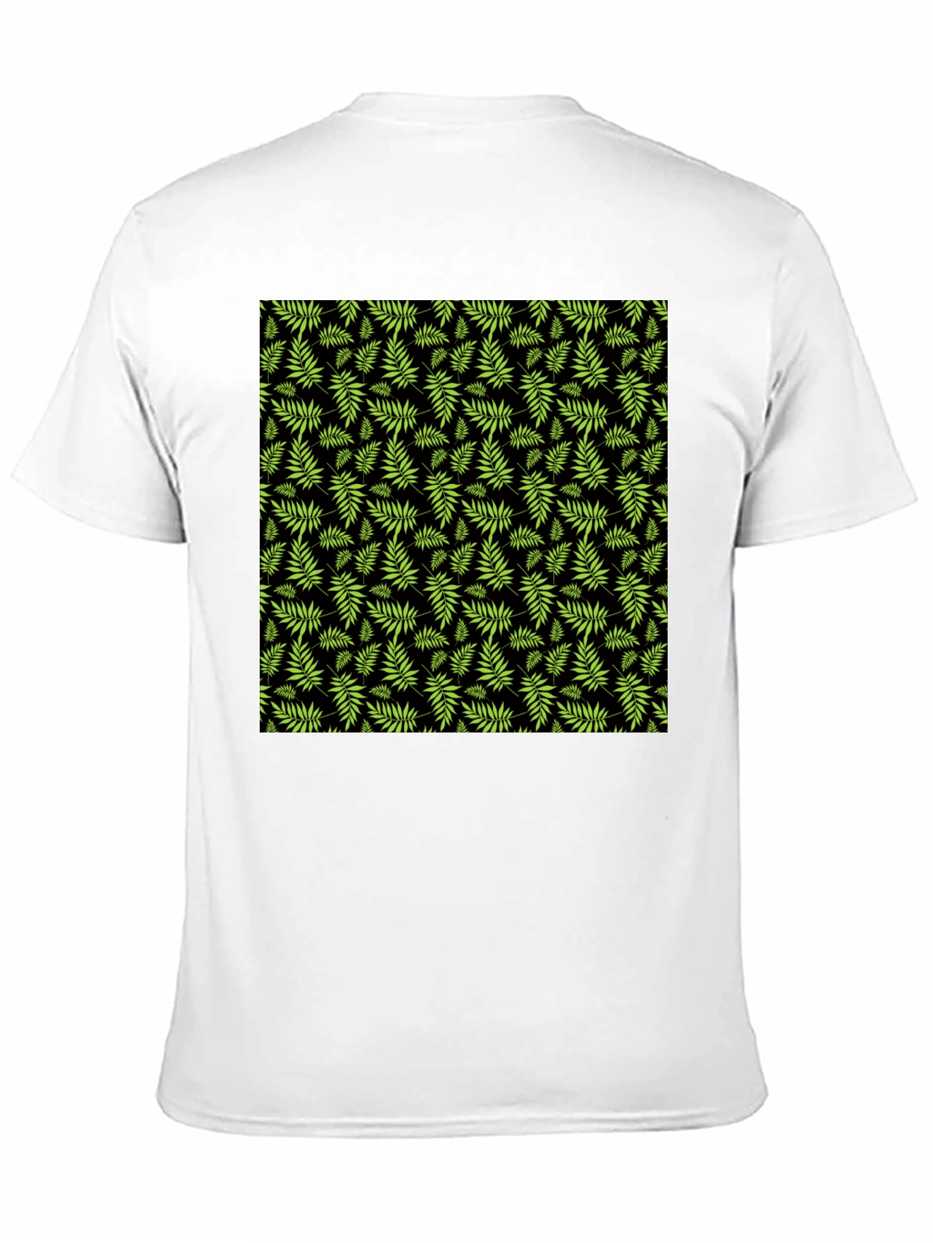 Tropical Leaf Print Black T-Shirt