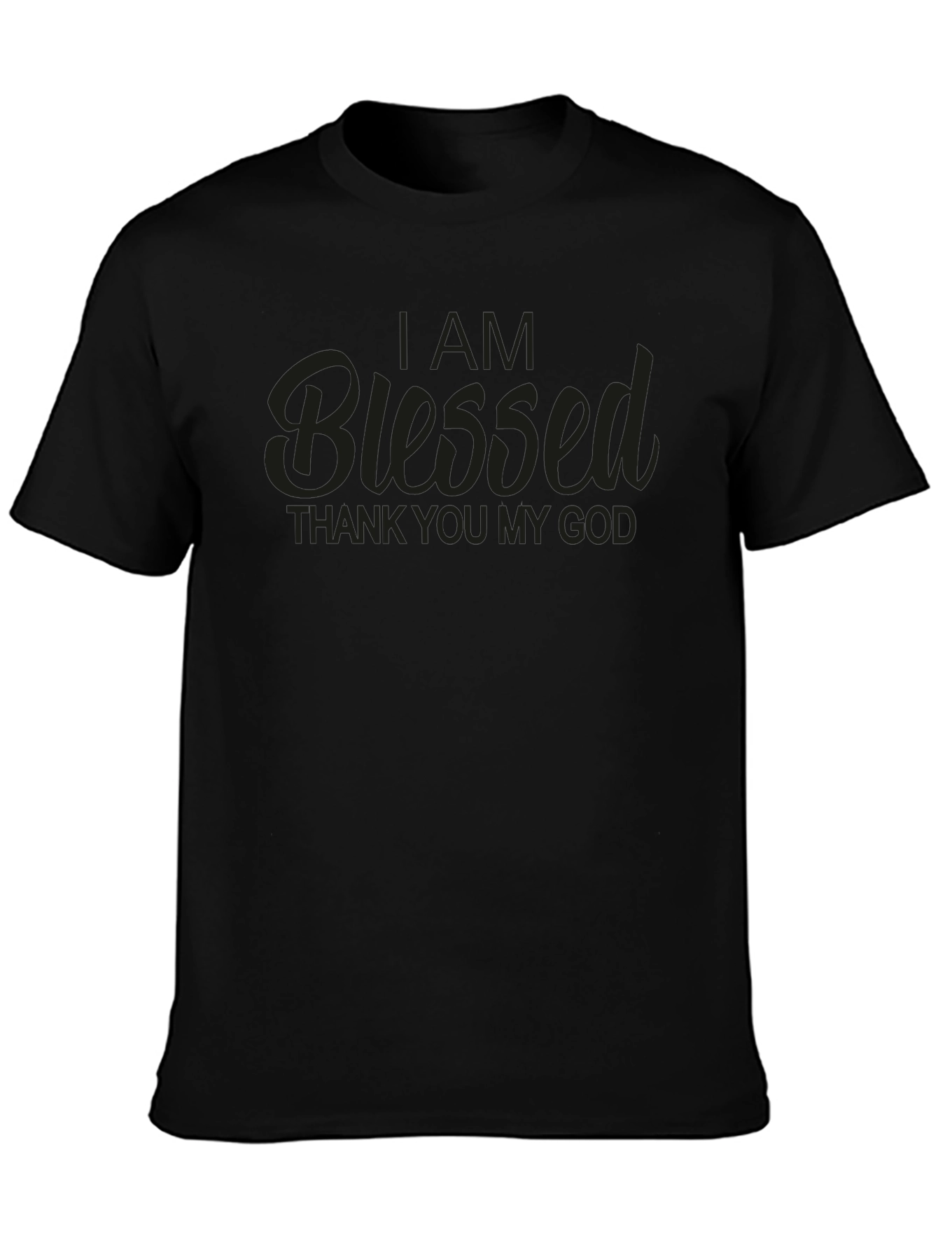 Blessed Graphic T-Shirt - Mens Black Crew Neck Tee