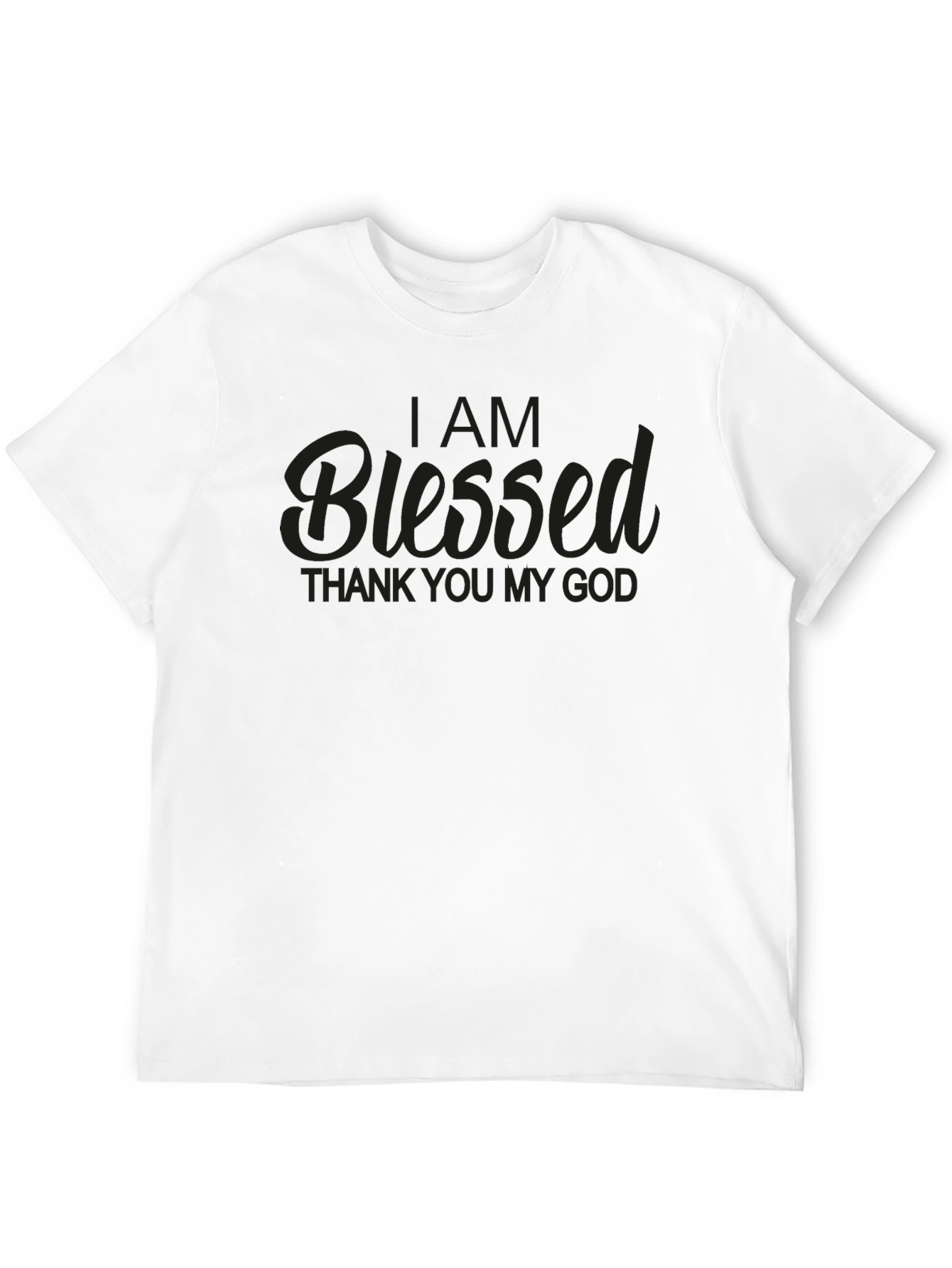 Blessed Graphic T-Shirt - Mens Black Crew Neck Tee