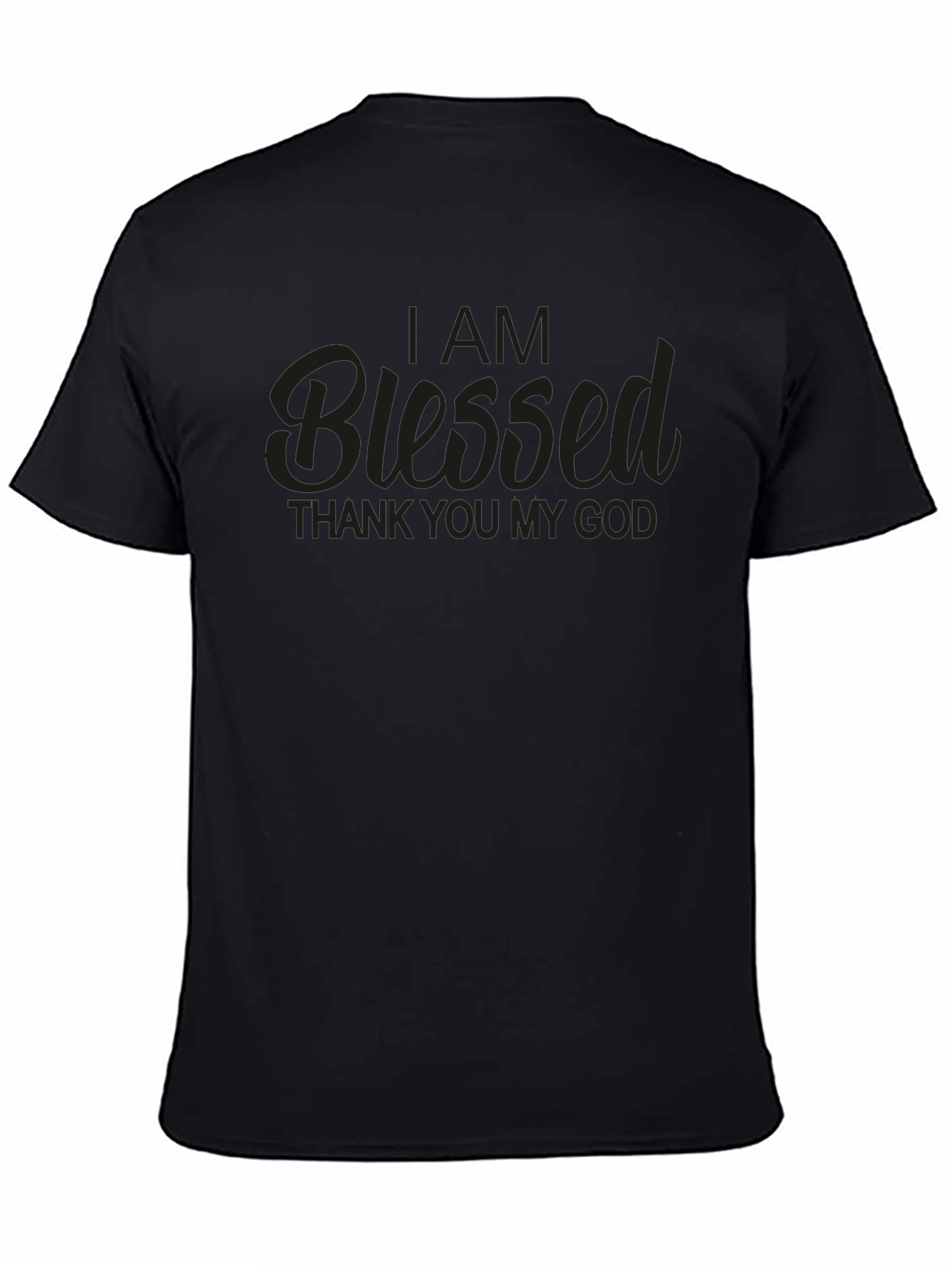 Blessed Graphic T-Shirt - Mens Black Crew Neck Tee