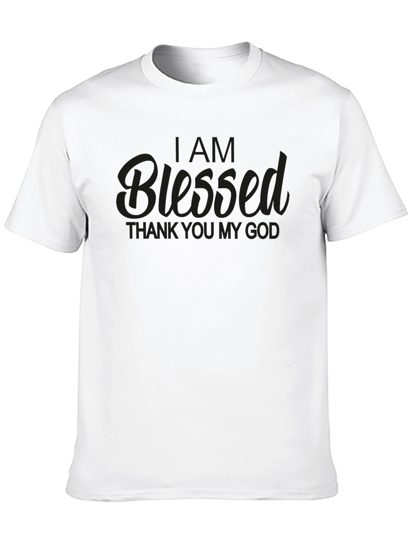 Blessed Graphic T-Shirt - Mens Black Crew Neck Tee