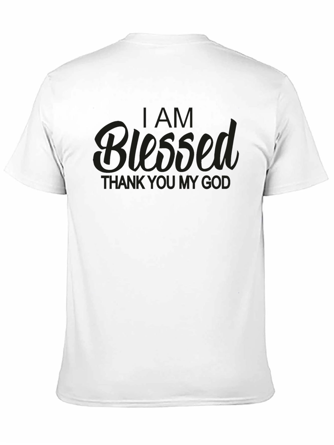 Blessed Graphic T-Shirt - Mens Black Crew Neck Tee