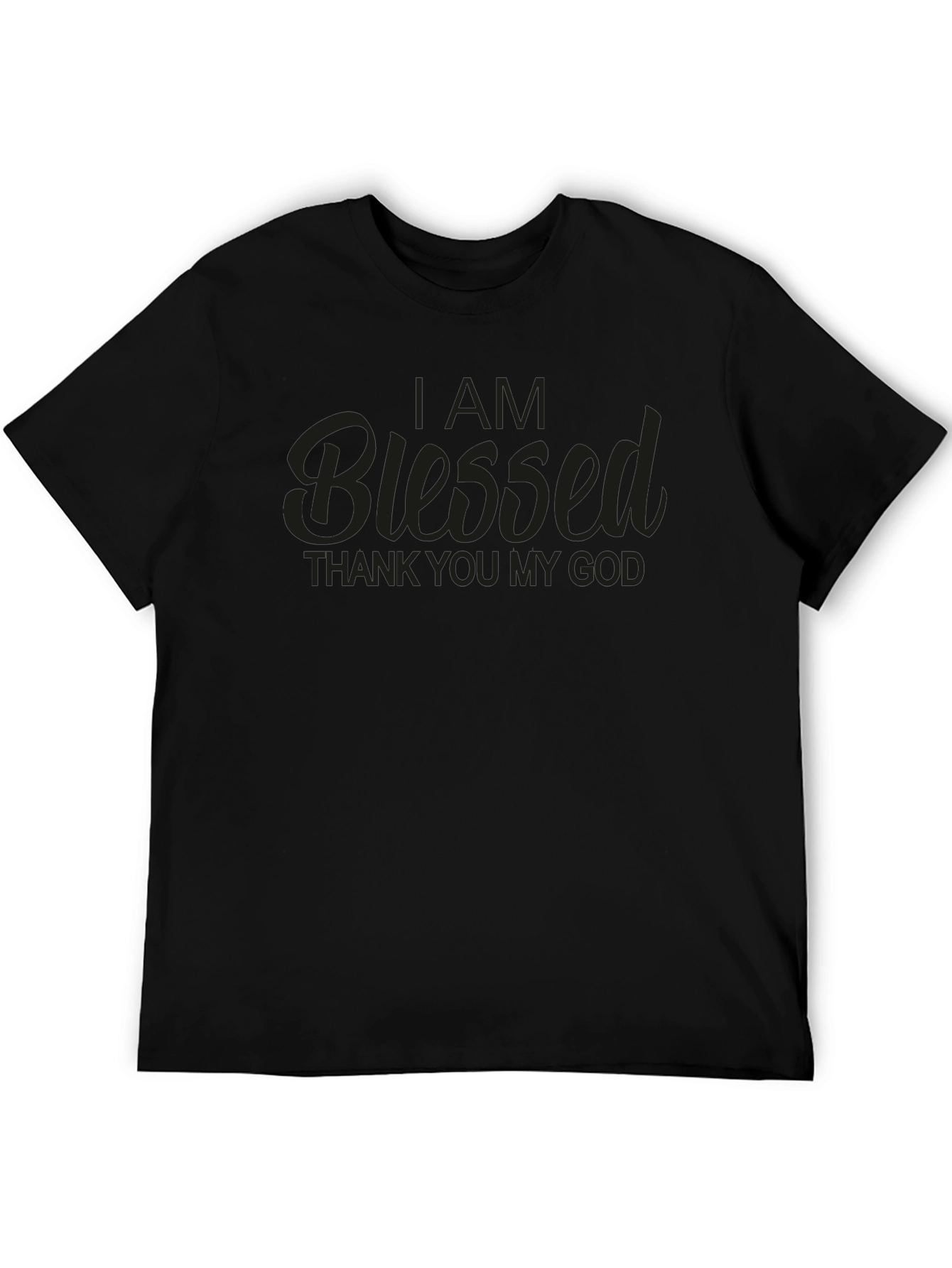 Blessed Graphic T-Shirt - Mens Black Crew Neck Tee