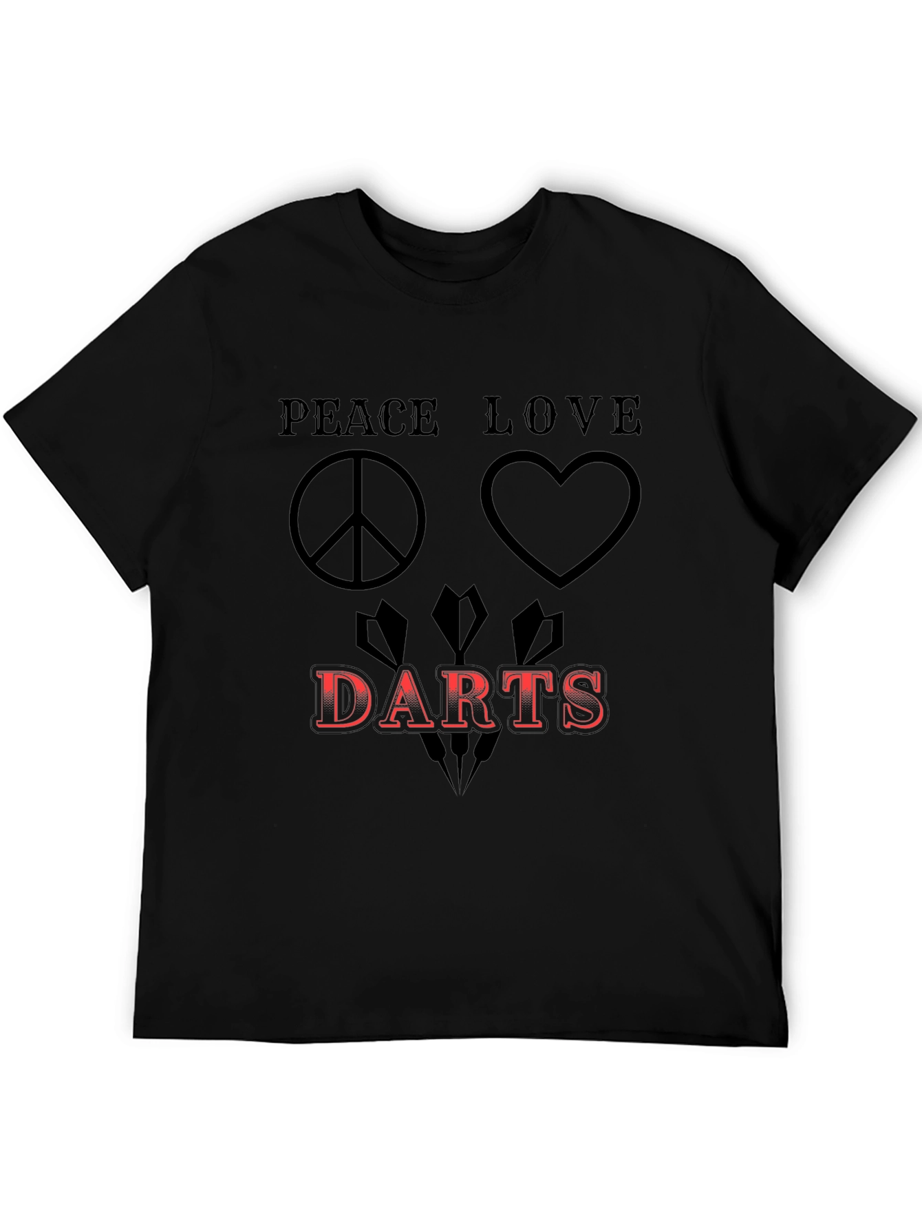 Peace Love Darts Black Graphic Tee