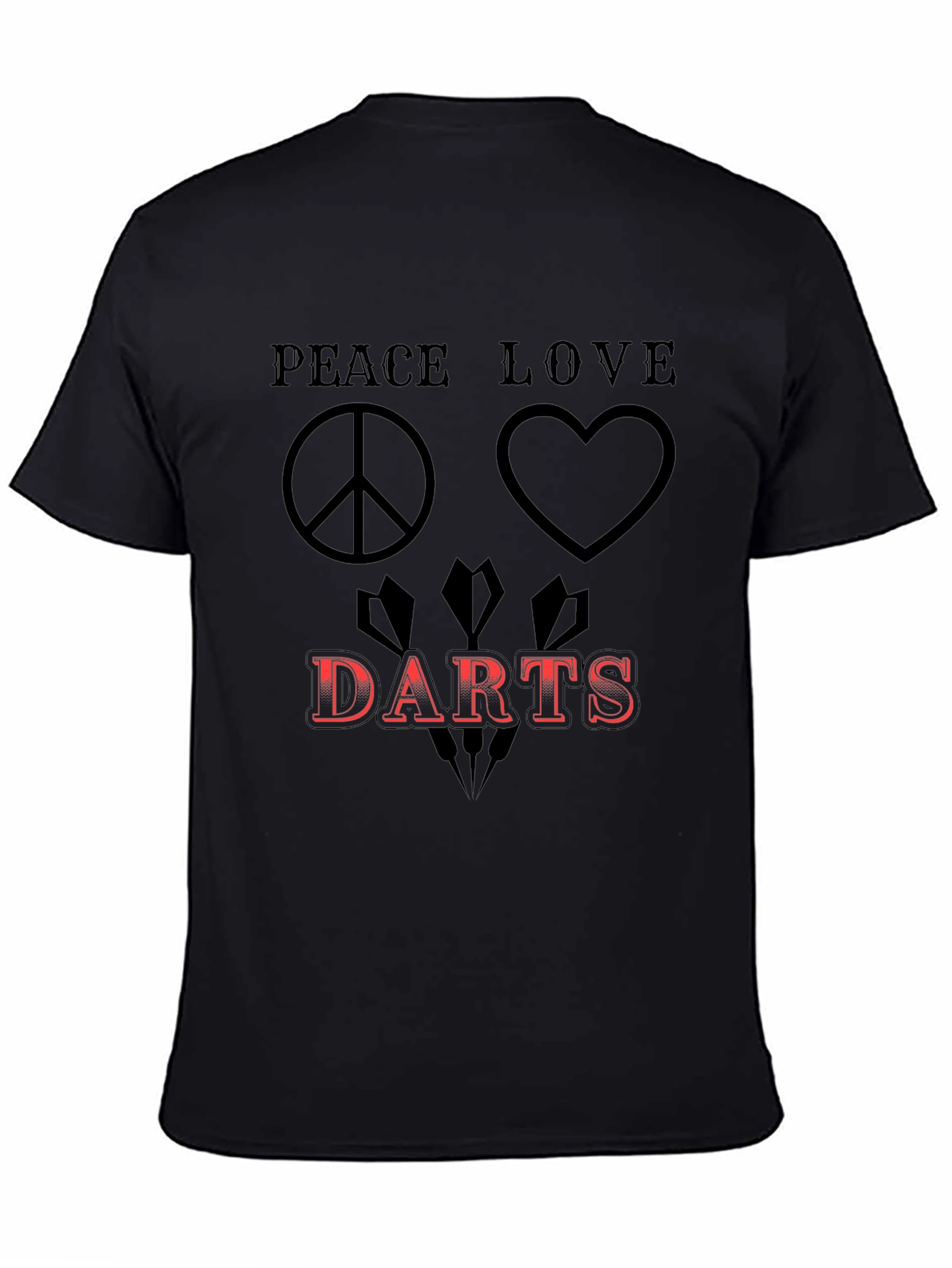 Peace Love Darts Black Graphic Tee