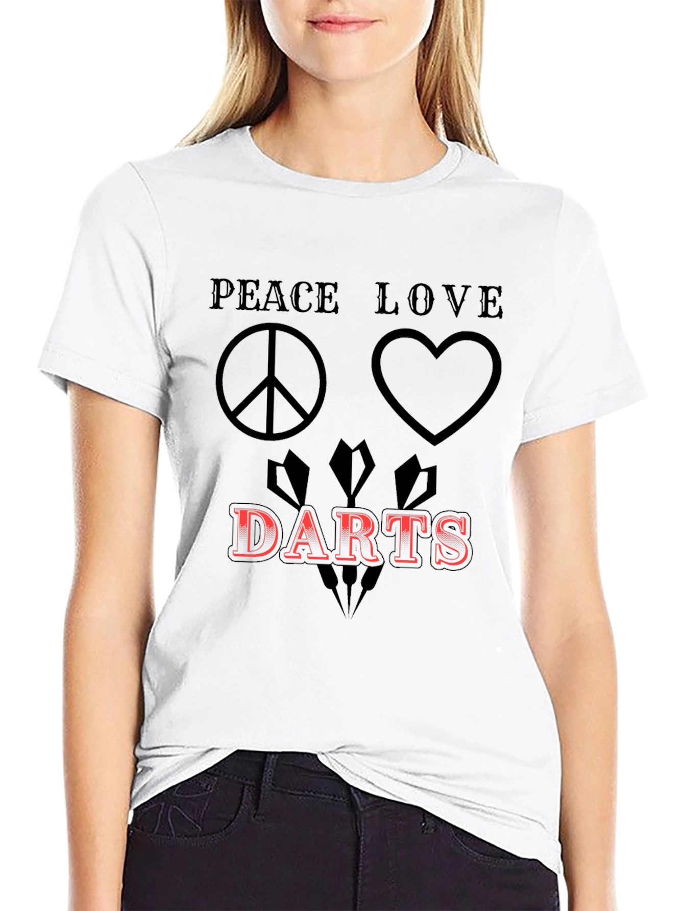 Peace Love Darts Black Graphic Tee