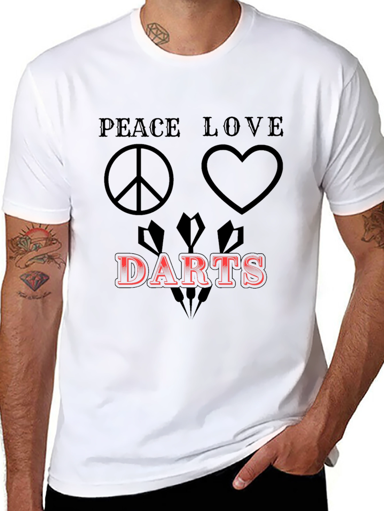 Peace Love Darts Black Graphic Tee