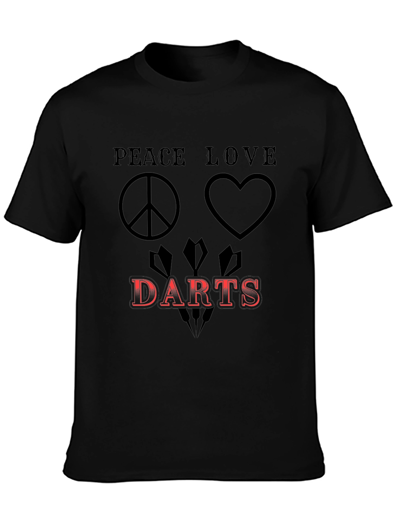 Peace Love Darts Black Graphic Tee