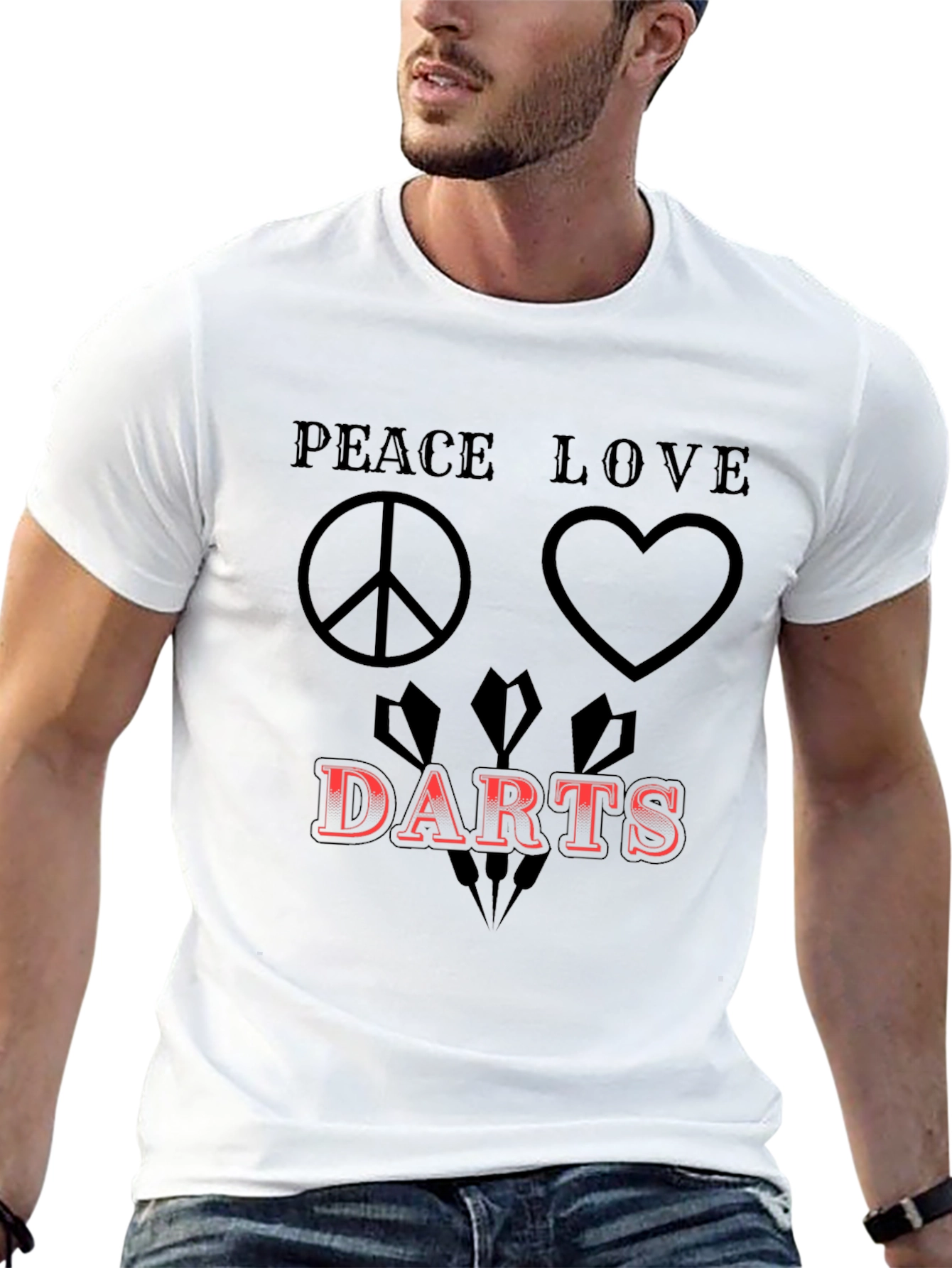 Peace Love Darts Black Graphic Tee