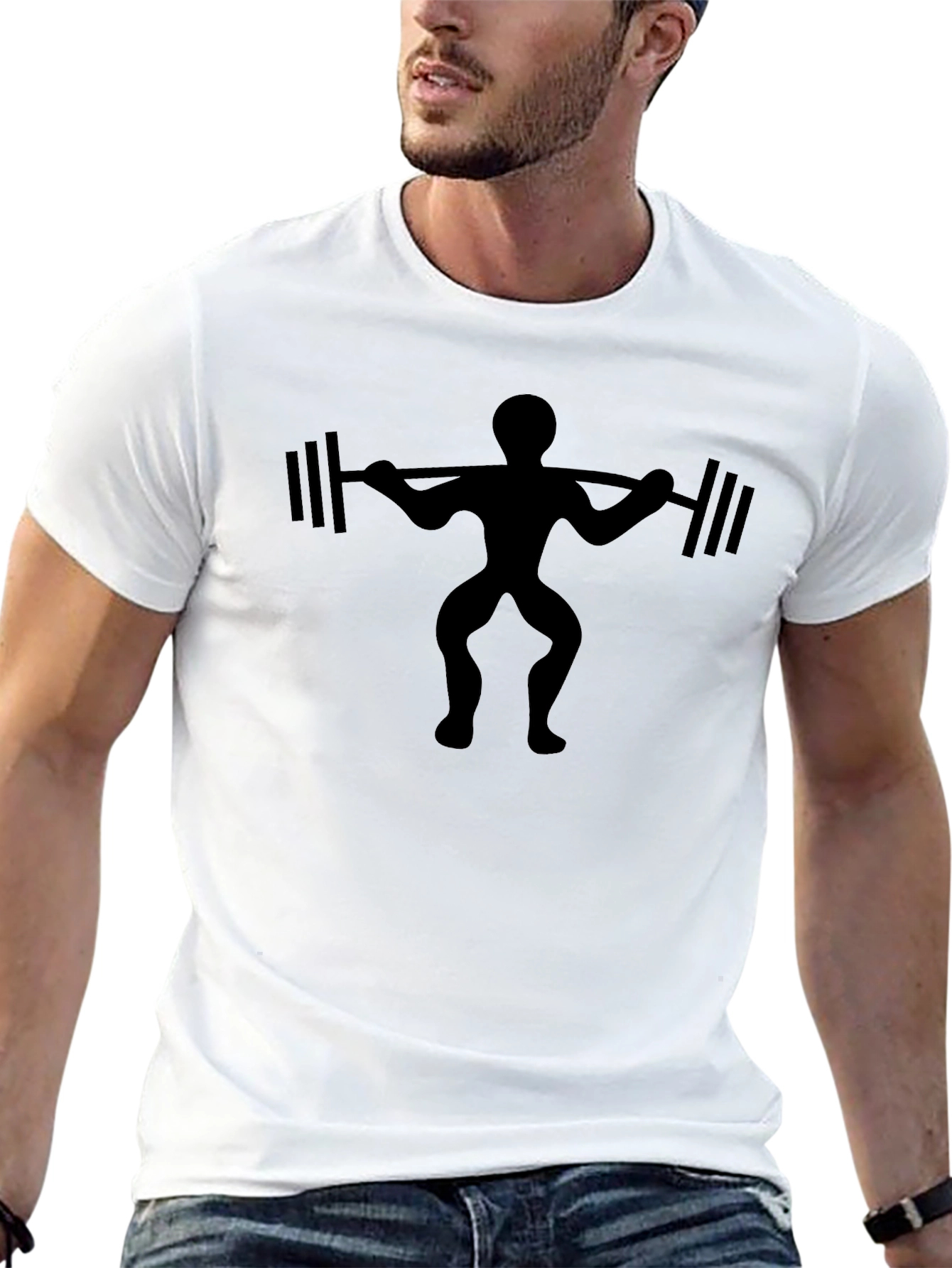 Weightlifting Squat T-Shirt - Black Graphic Tee