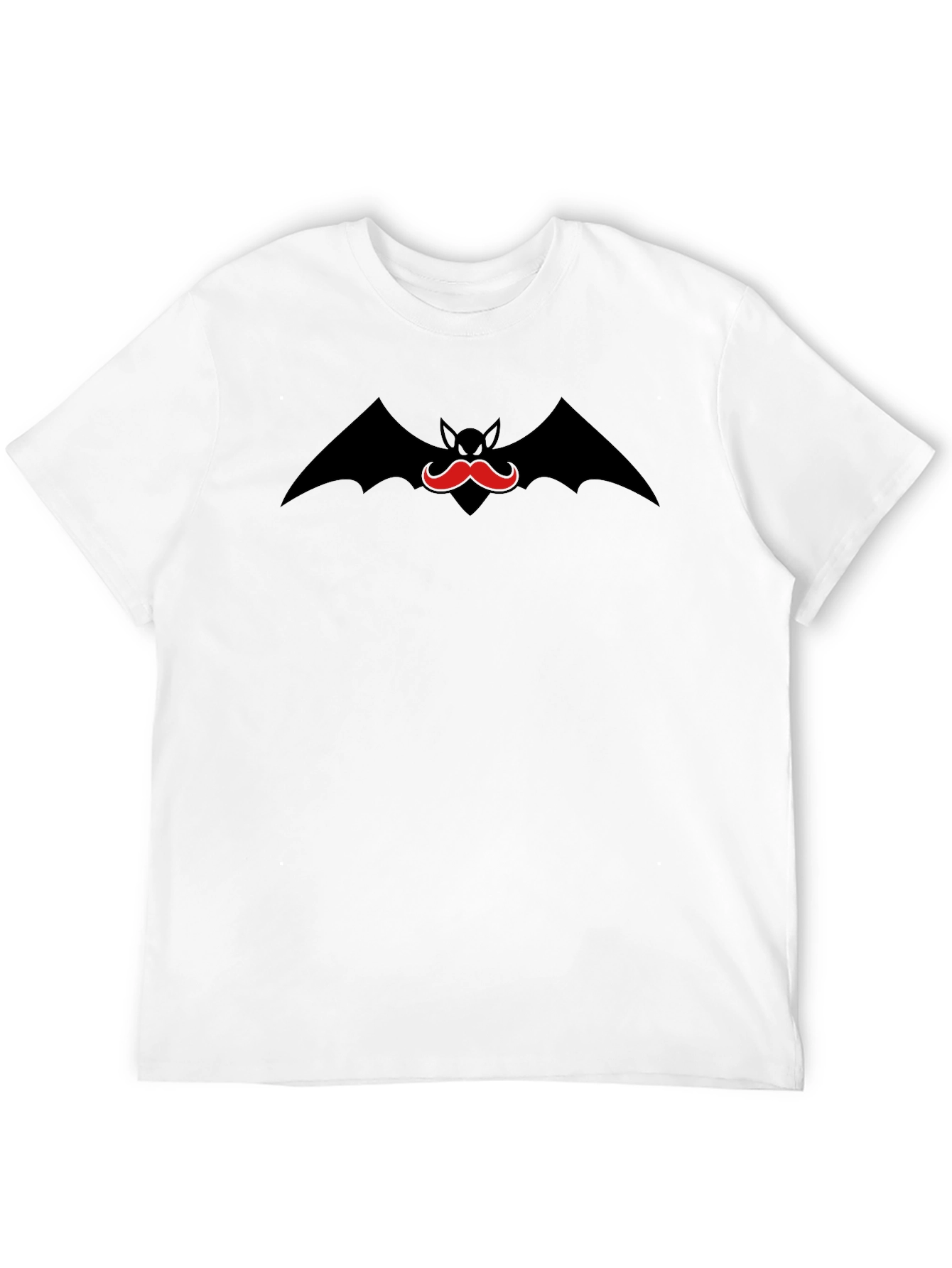 Bat Mustache Graphic Tee - Cool Black T-Shirt