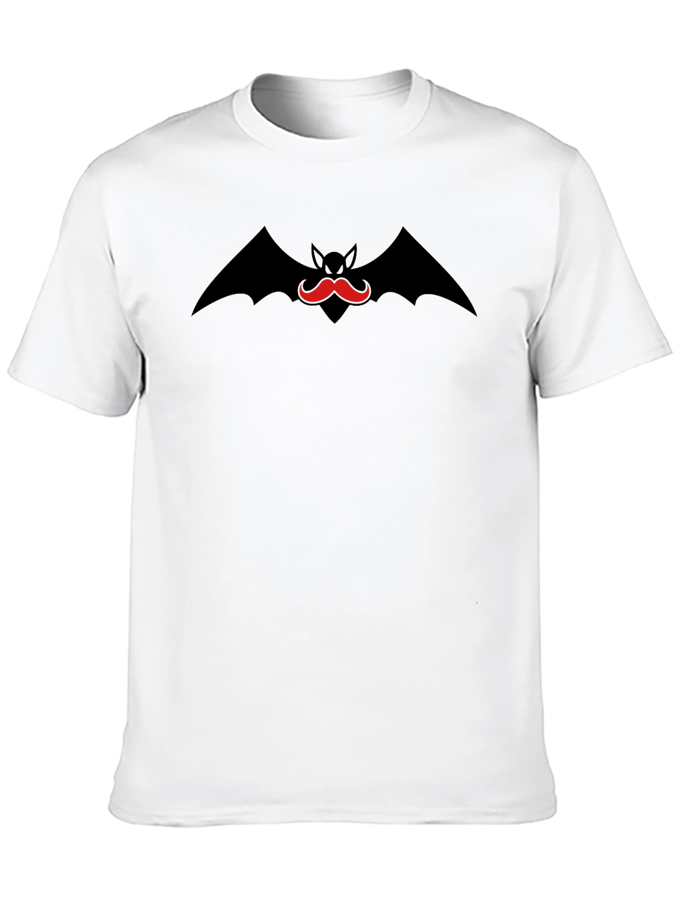 Bat Mustache Graphic Tee - Cool Black T-Shirt
