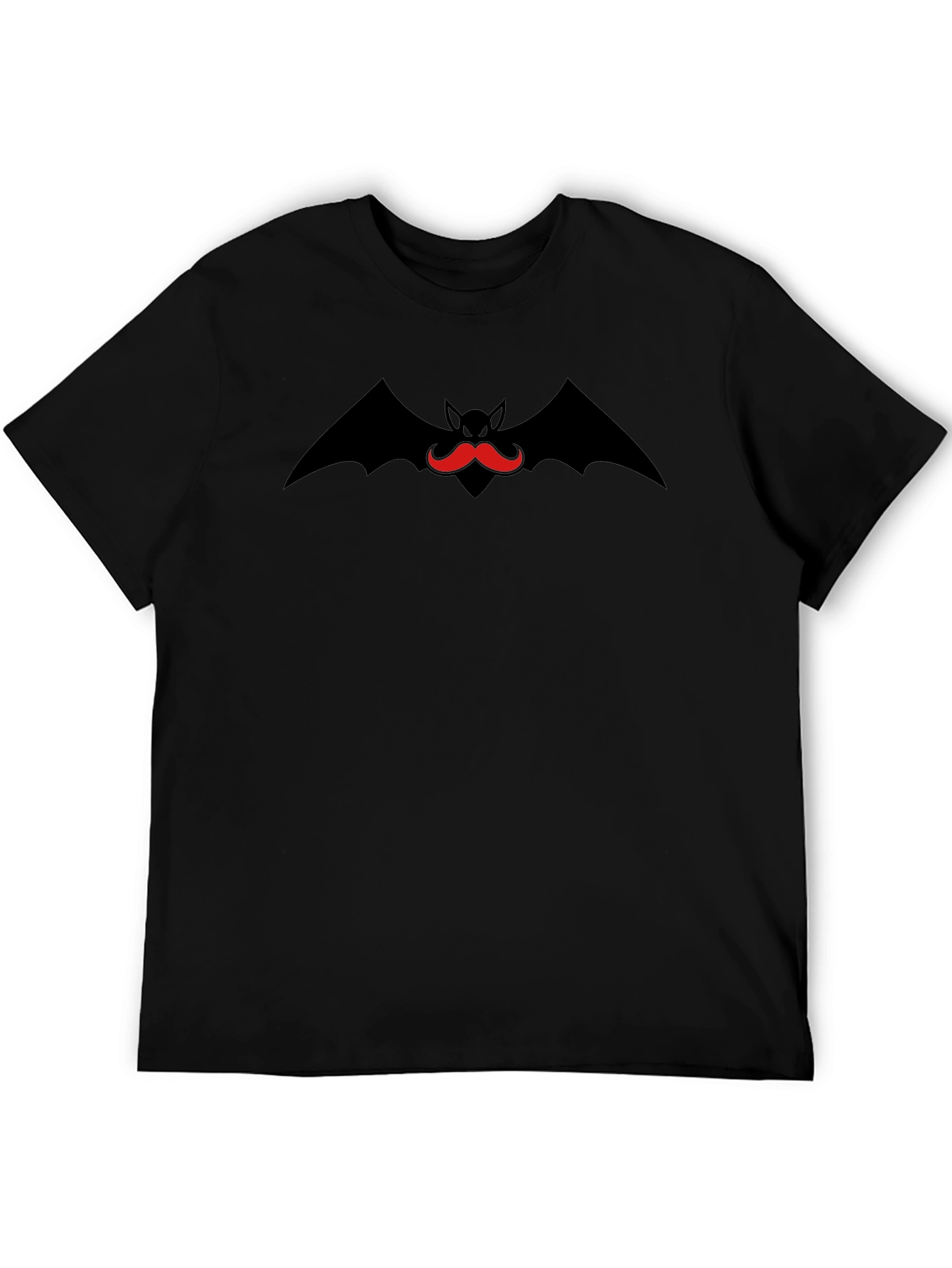 Bat Mustache Graphic Tee - Cool Black T-Shirt