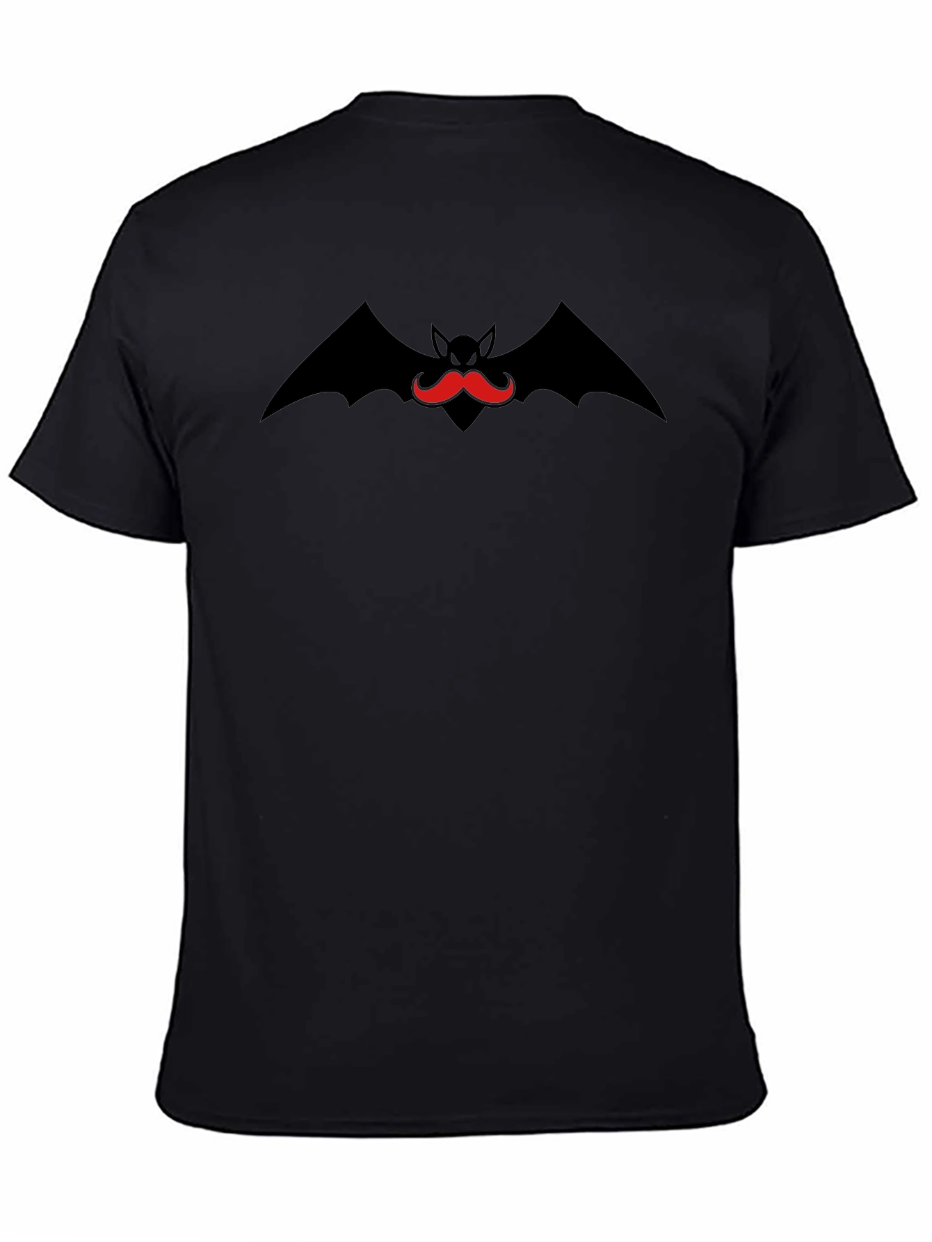 Bat Mustache Graphic Tee - Cool Black T-Shirt