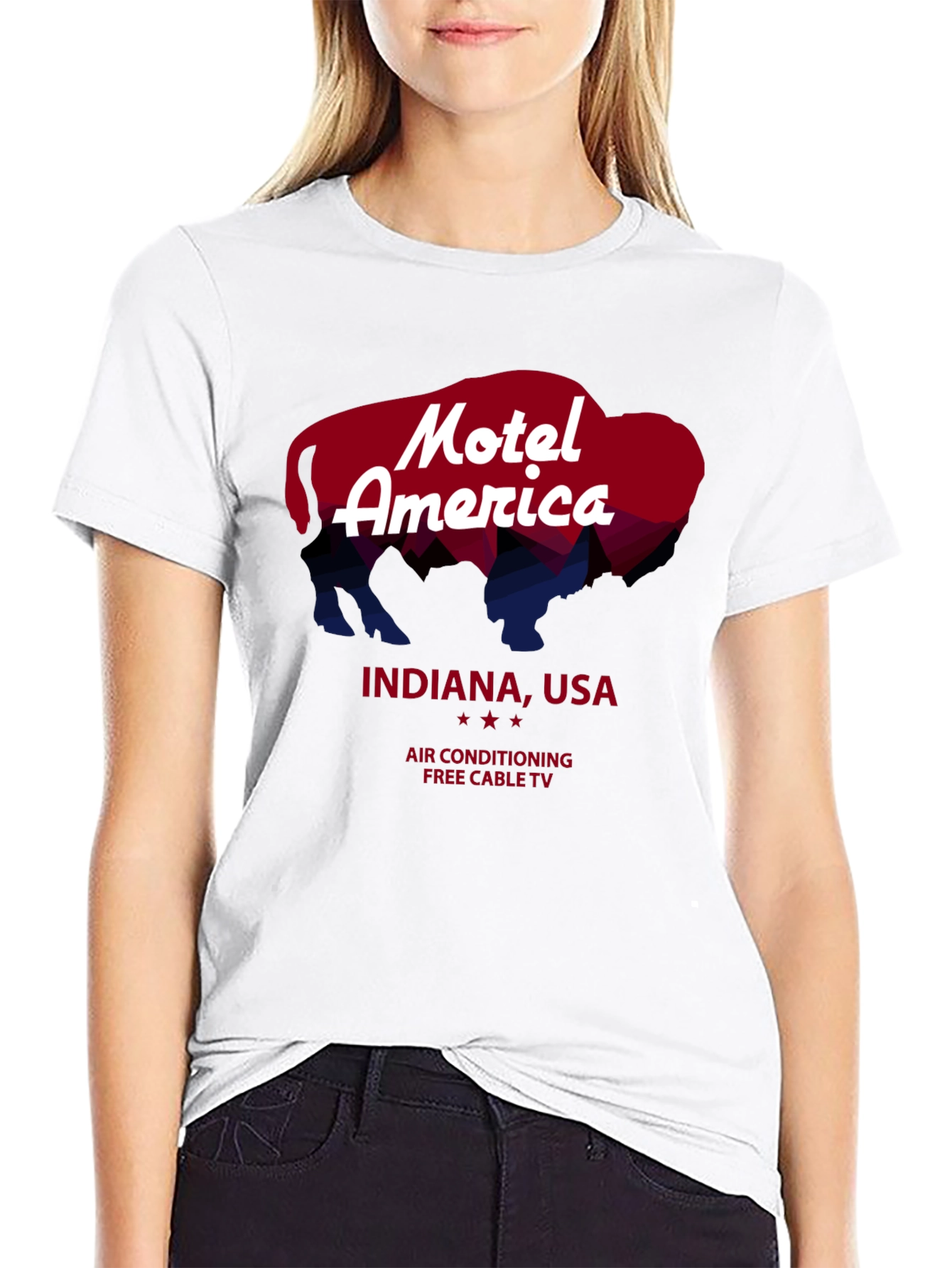 Motel America Indiana Tee - Retro Buffalo Graphic