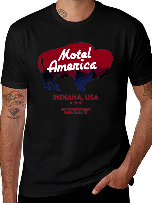 Motel America Indiana Tee - Retro Buffalo Graphic