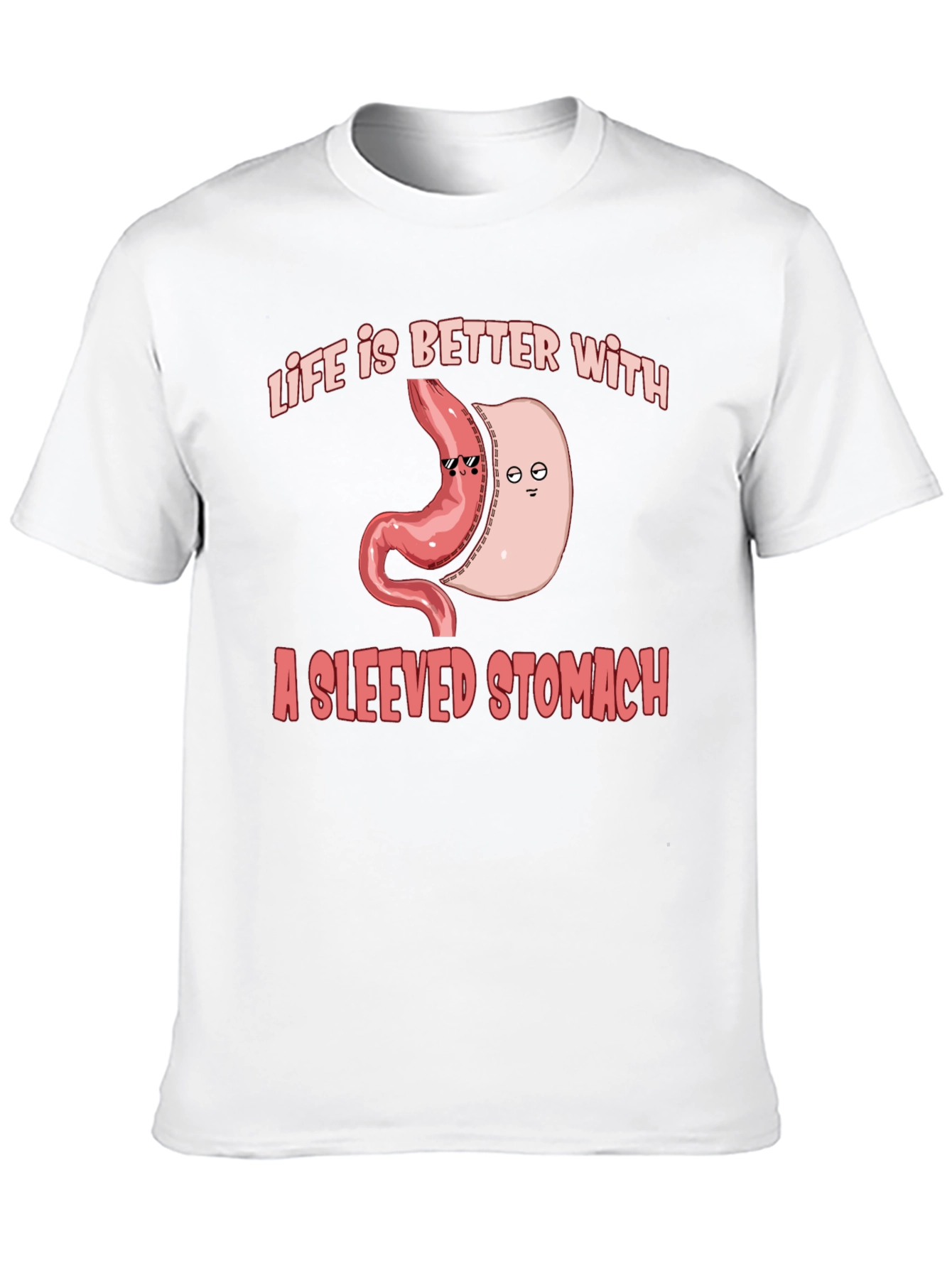 Life is Better with a Sleeved Stomach T-Shirt