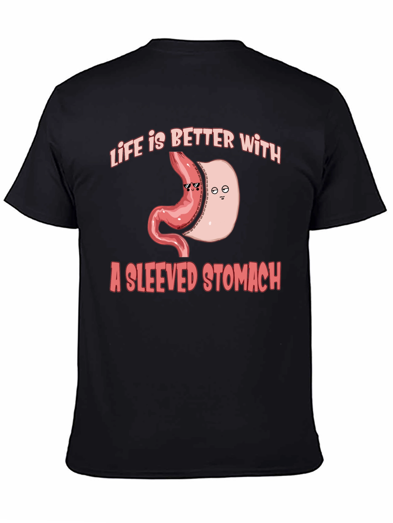 Life is Better with a Sleeved Stomach T-Shirt