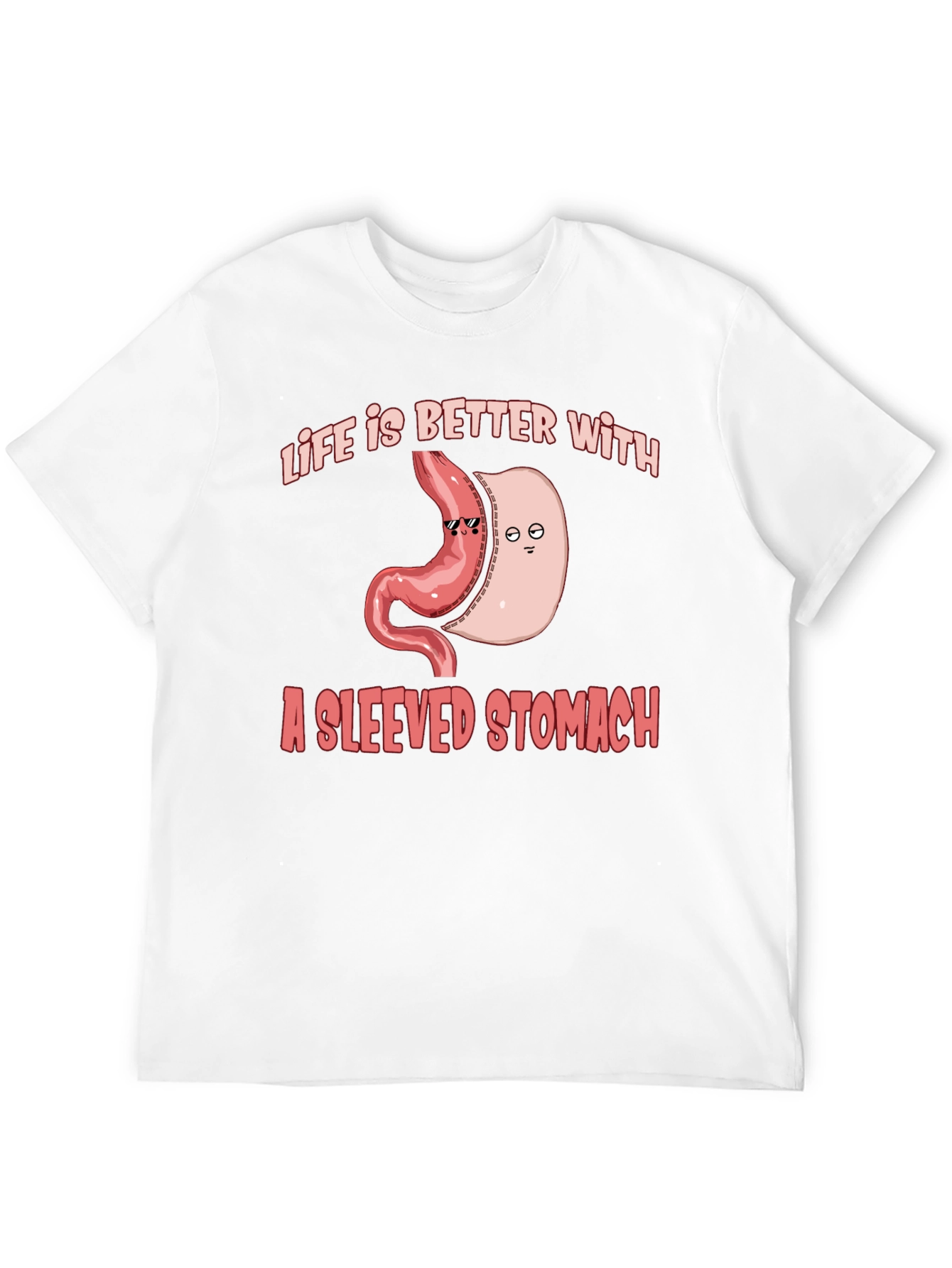 Life is Better with a Sleeved Stomach T-Shirt