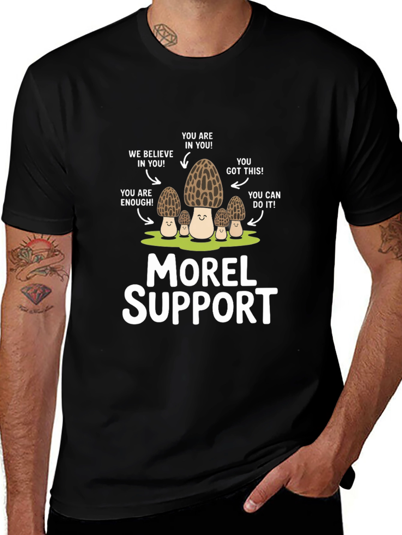 Morel Support T-Shirt: Funny Mushroom Graphic Tee