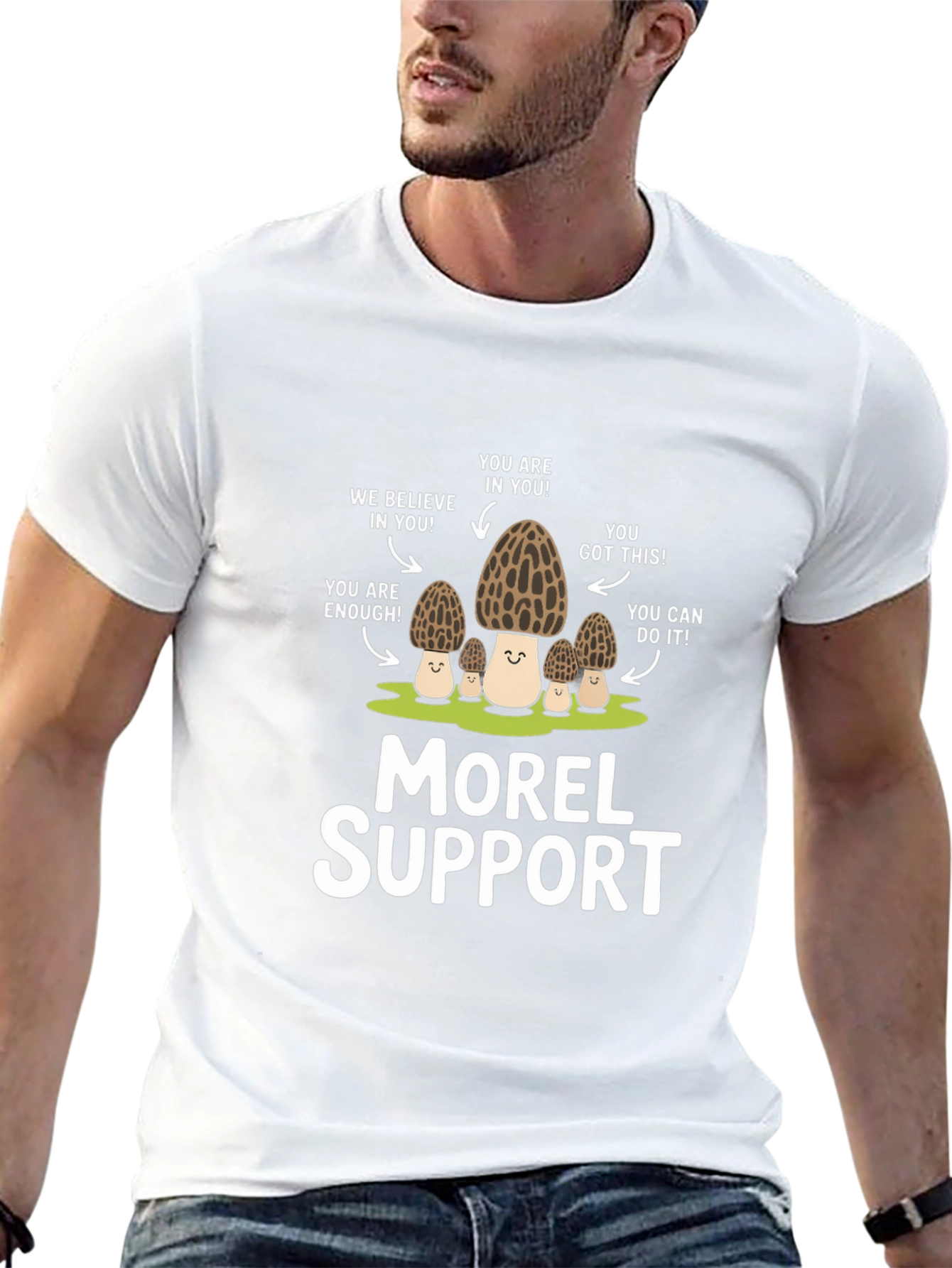 Morel Support T-Shirt: Funny Mushroom Graphic Tee