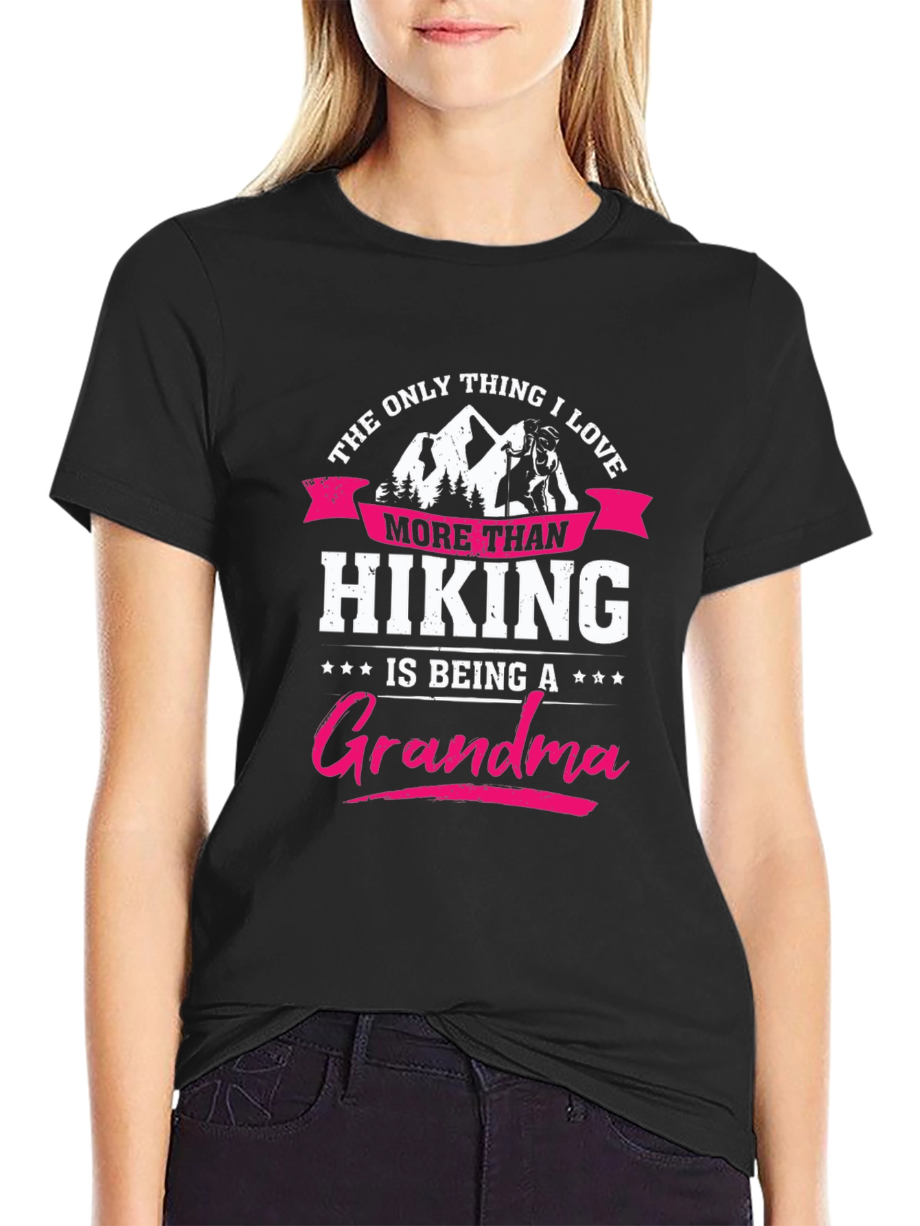 Hiking Grandma T-Shirt - Black