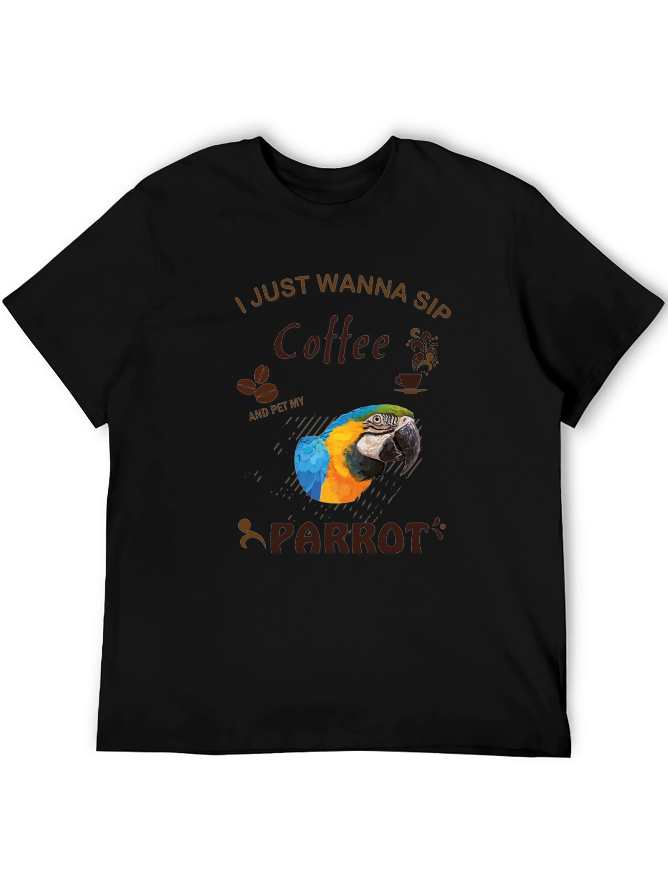 Coffee & Parrot Graphic T-Shirt